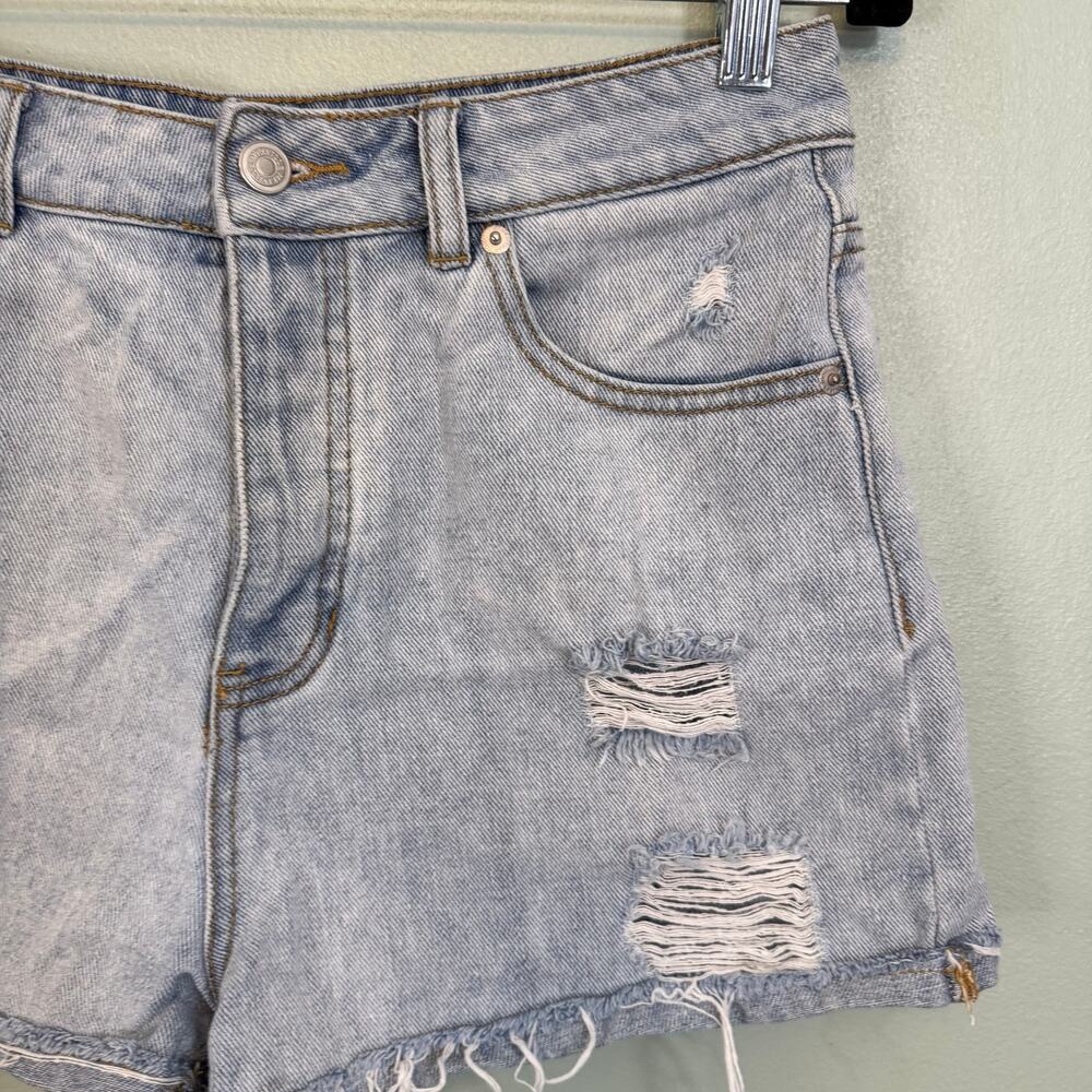 Brandy Melville Jean Short Womens 29 Blue Denim Cut Off Distressed High Rise - Picture 5 of 7